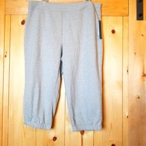 Silverwear Light Gray Capri Pull On Sweatpants NWT